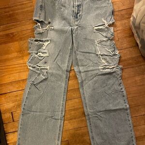 Forever 21 Light Blue Distressed Jeans